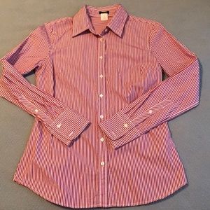 J. Crew | Red & White Striped Button Down
